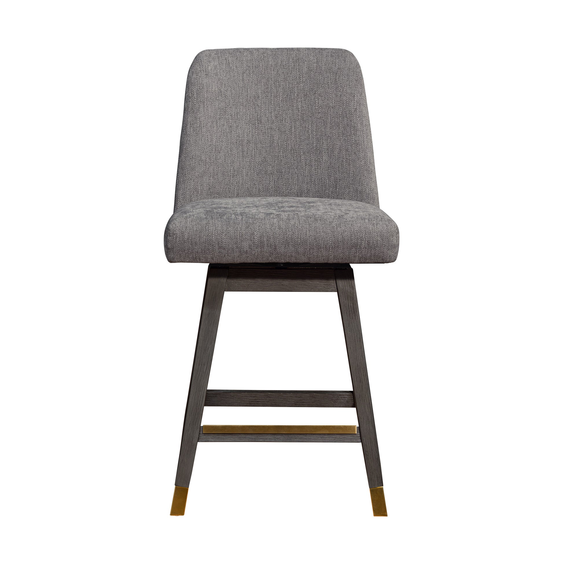 Taupe and Gray Solid Wood Counter Height Swivel Bar Chair By Homeroots | Bar Stools | Modishstore - 1