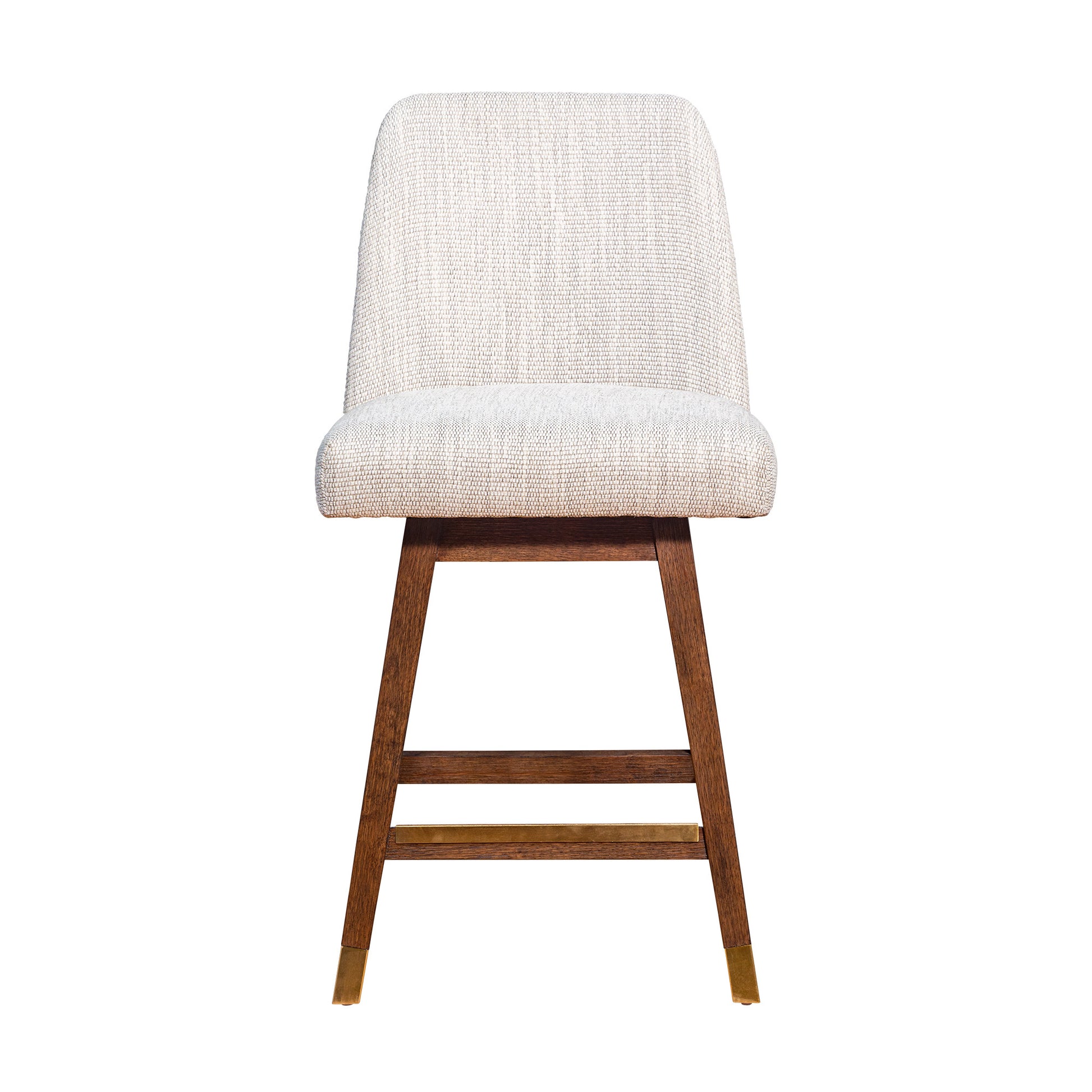 Beige And Brown Solid Wood Swivel Counter Height Bar Chair By Homeroots | Bar Stools | Modishstore - 1