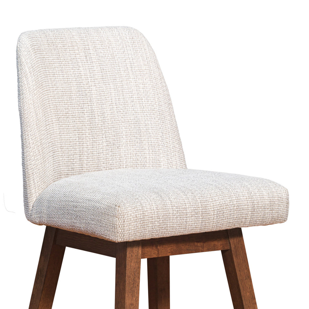 Beige and Brown Solid Wood Bar Height Swivel Bar Chair By Homeroots | Bar Stools | Modishstore - 8