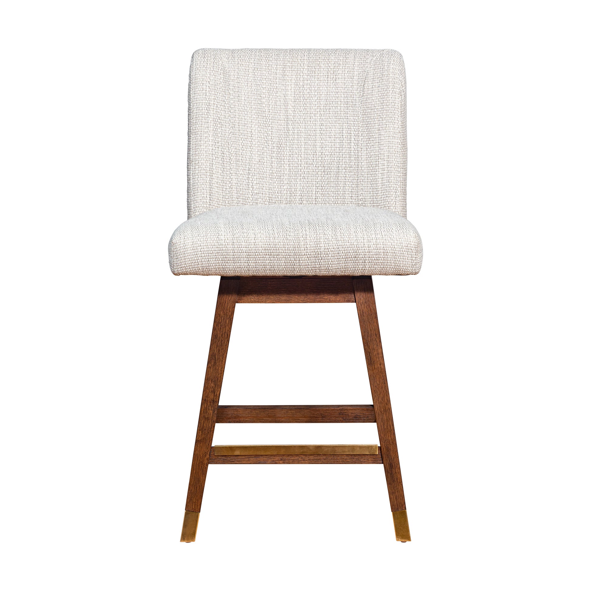 Beige And Brown Solid Wood Swivel Bar Height Bar Chair By Homeroots | Bar Stools | Modishstore - 3