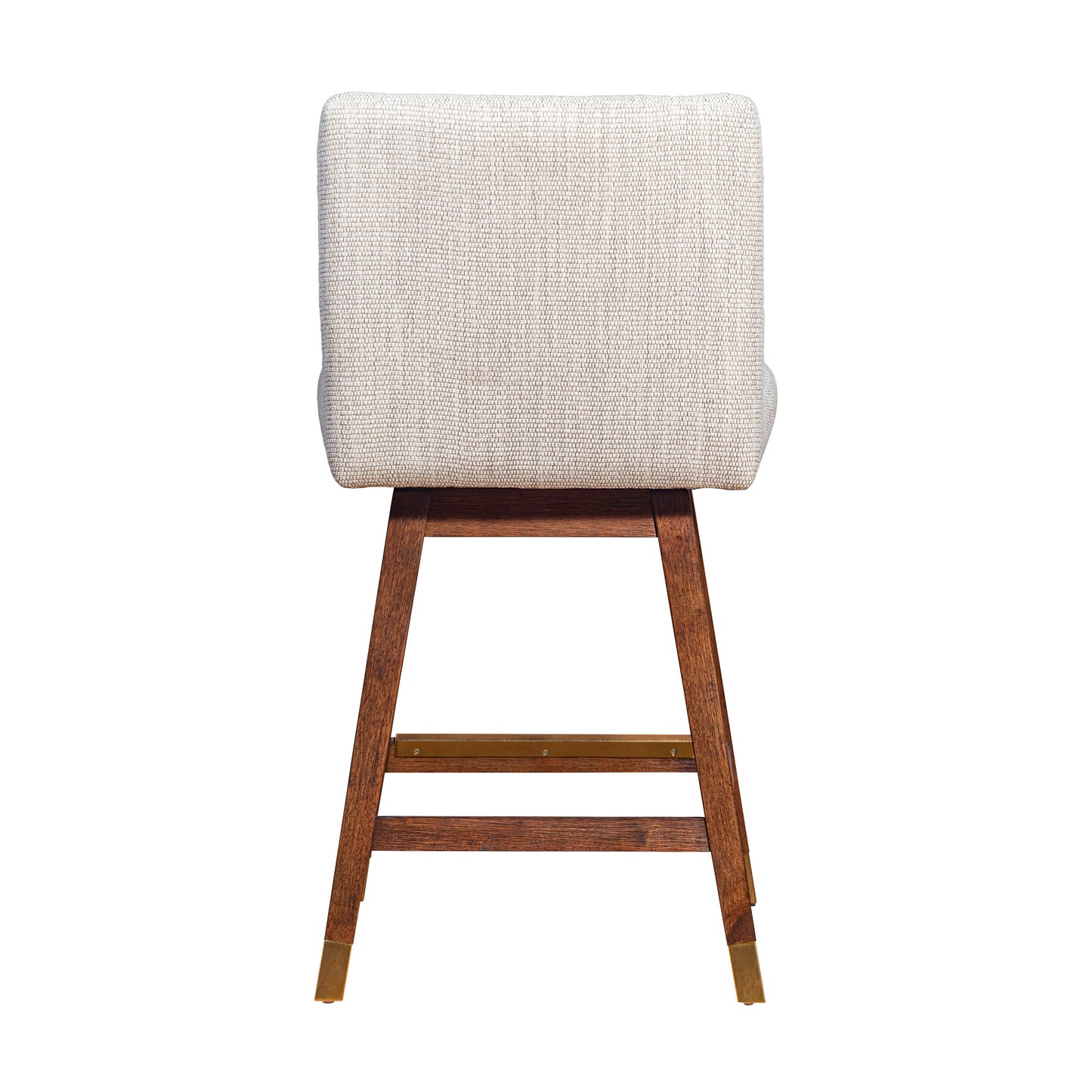 Beige And Brown Solid Wood Swivel Bar Height Bar Chair By Homeroots | Bar Stools | Modishstore - 5