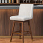 Beige and Wood Brown Solid Wood Bar Height Swivel Bar Chair By Homeroots | Bar Stools | Modishstore - 1