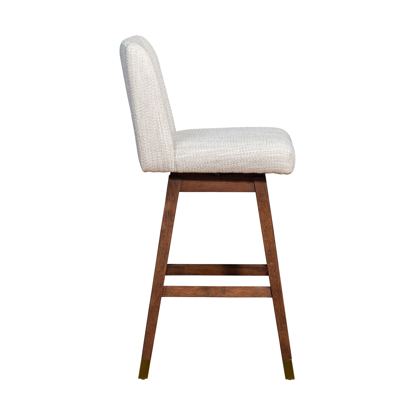 Beige and Wood Brown Solid Wood Bar Height Swivel Bar Chair By Homeroots | Bar Stools | Modishstore - 4