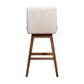 Beige and Wood Brown Solid Wood Bar Height Swivel Bar Chair By Homeroots | Bar Stools | Modishstore - 5
