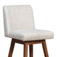 Beige and Wood Brown Solid Wood Bar Height Swivel Bar Chair By Homeroots | Bar Stools | Modishstore - 8