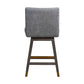 Gray and Brown Solid Wood Counter Height Swivel Bar Chair By Homeroots | Bar Stools | Modishstore - 5