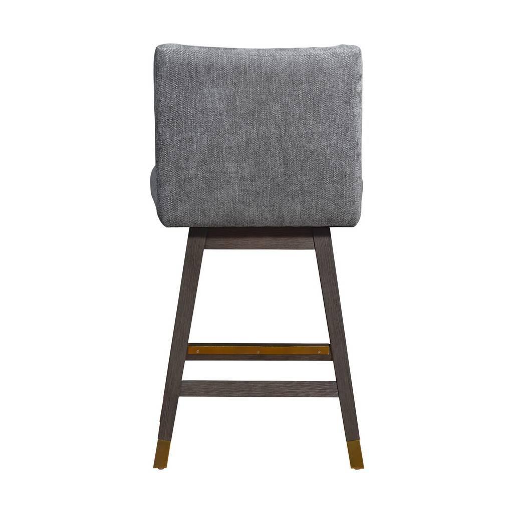Gray and Brown Solid Wood Counter Height Swivel Bar Chair By Homeroots | Bar Stools | Modishstore - 5