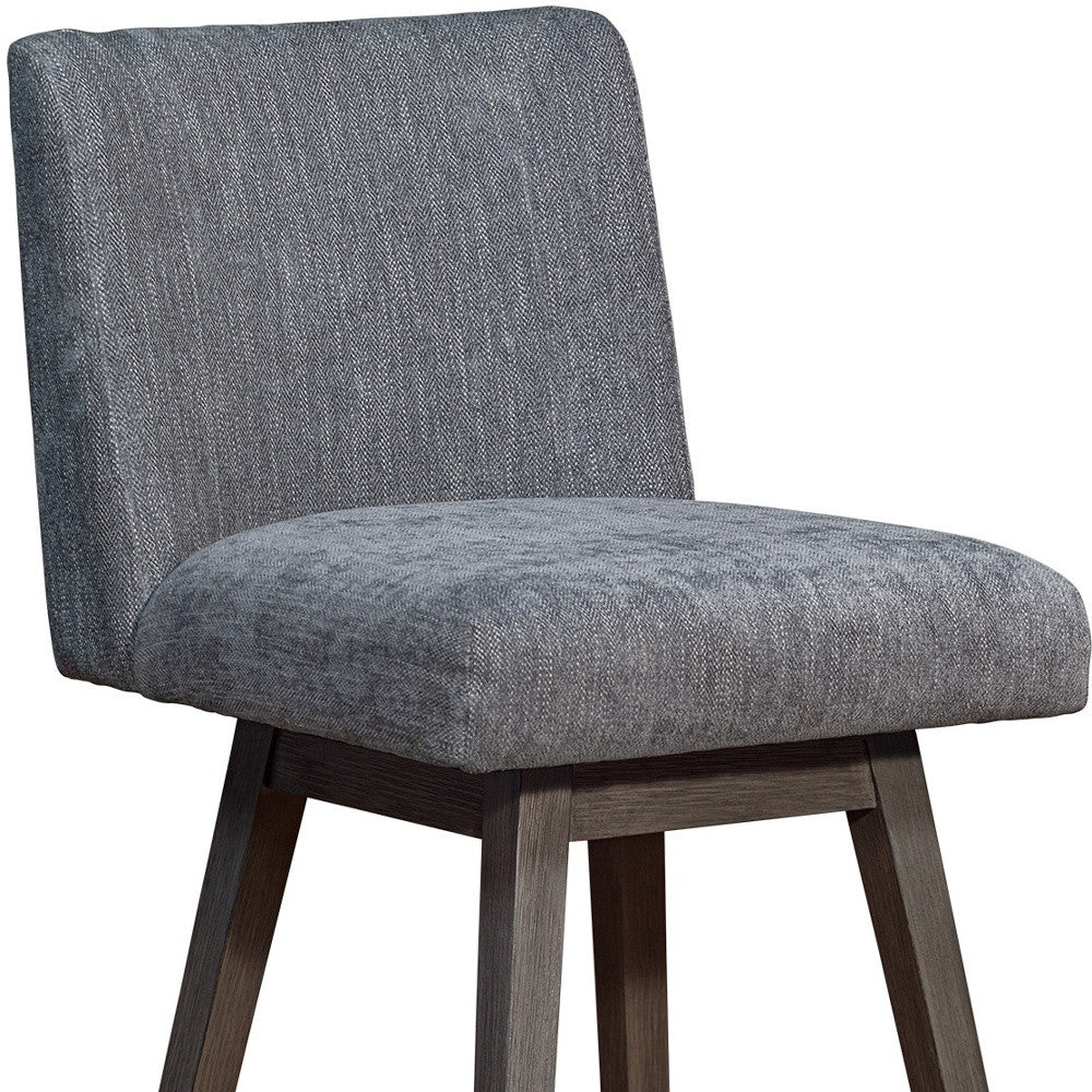 Gray and Brown Solid Wood Counter Height Swivel Bar Chair By Homeroots | Bar Stools | Modishstore - 7