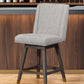 Brown and Gray Fabric and Solid Wood Counter Height Swivel Bar Chair By Homeroots | Bar Stools | Modishstore - 1