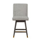 Brown and Gray Fabric and Solid Wood Counter Height Swivel Bar Chair By Homeroots | Bar Stools | Modishstore - 4