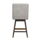 Brown and Gray Fabric and Solid Wood Counter Height Swivel Bar Chair By Homeroots | Bar Stools | Modishstore - 8