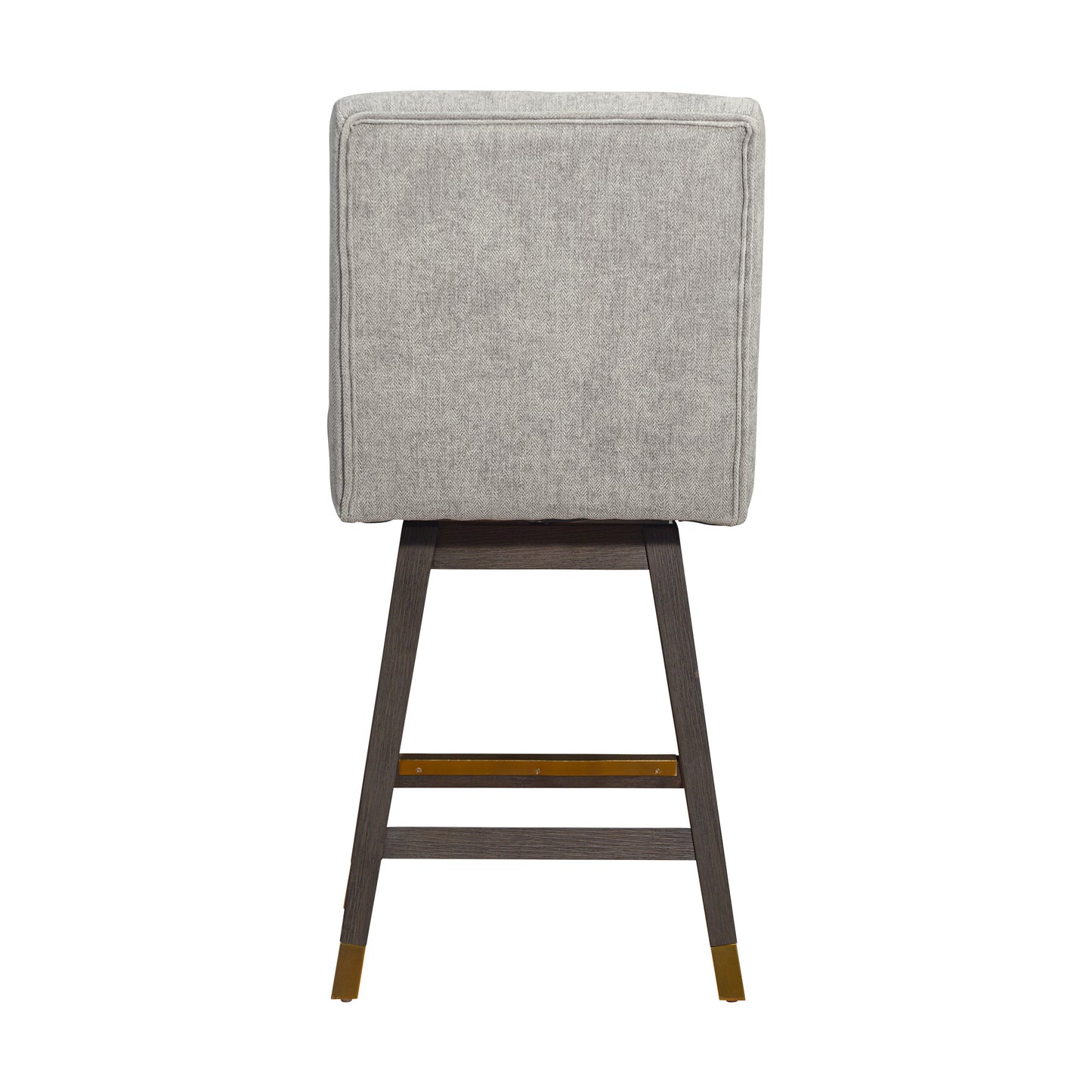 Brown and Gray Fabric and Solid Wood Counter Height Swivel Bar Chair By Homeroots | Bar Stools | Modishstore - 8