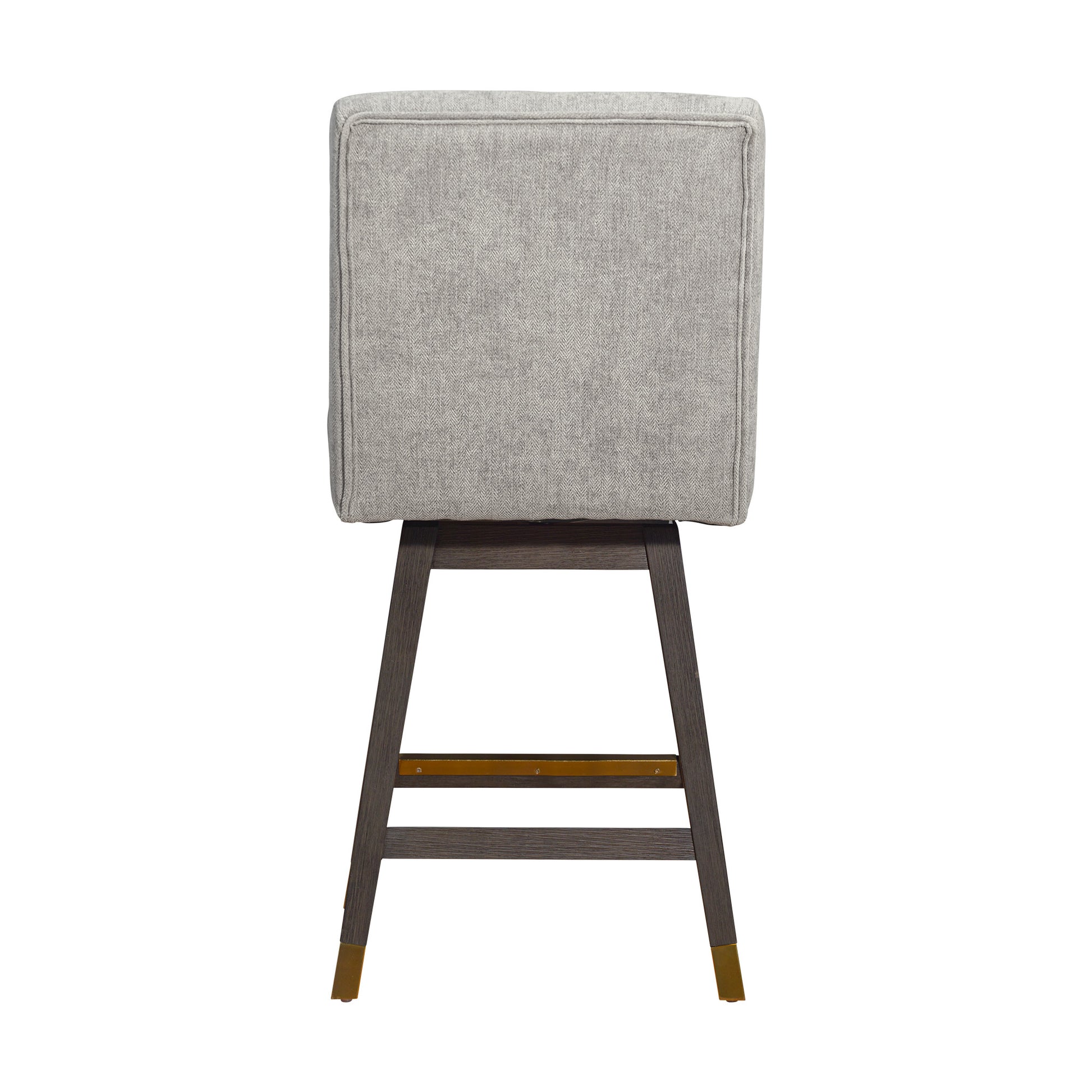 Brown and Gray Fabric and Solid Wood Counter Height Swivel Bar Chair By Homeroots | Bar Stools | Modishstore - 8