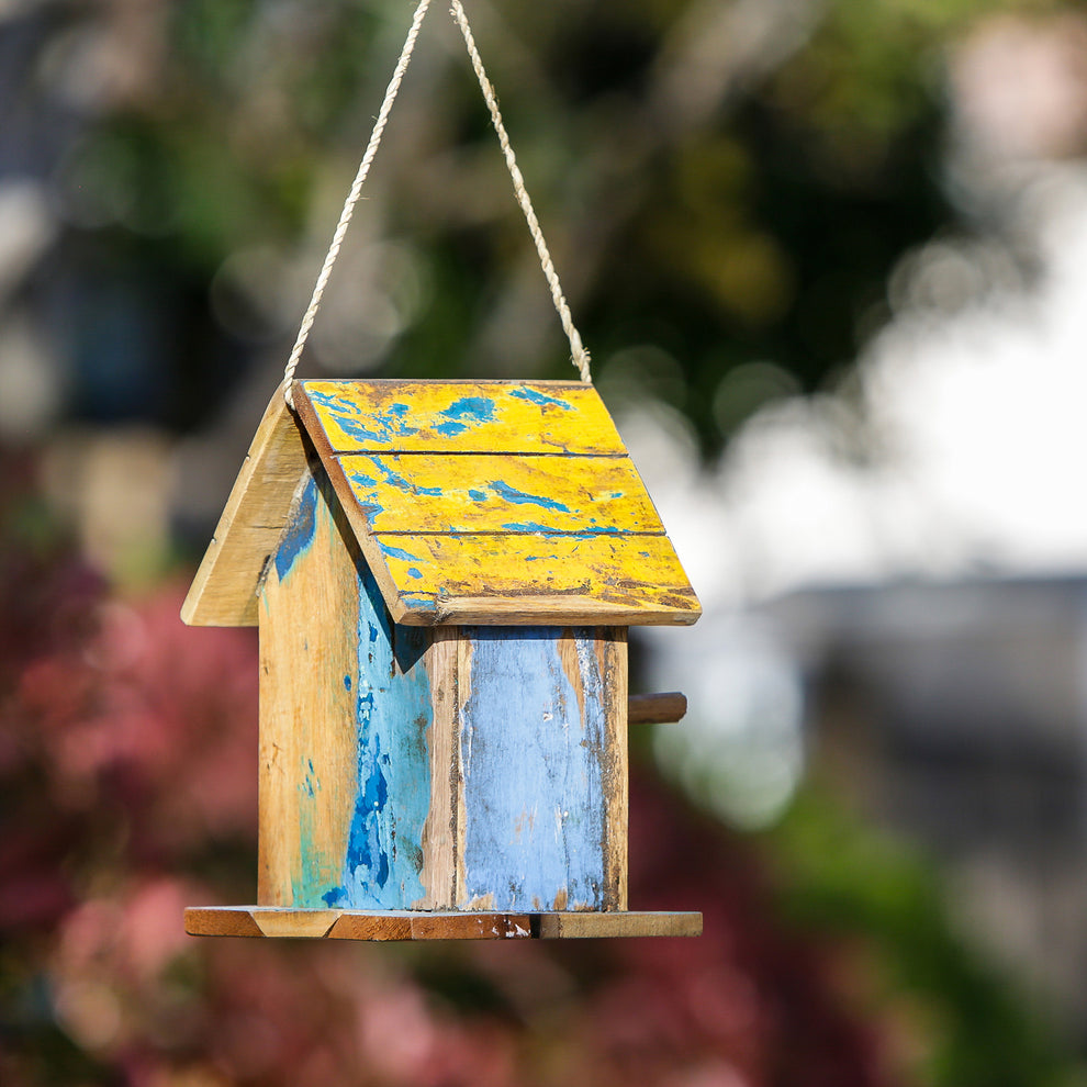 Boatwood Bird House - Straight Set of 4 By Garden Age Supply | Sculptures | Modishstore - 5