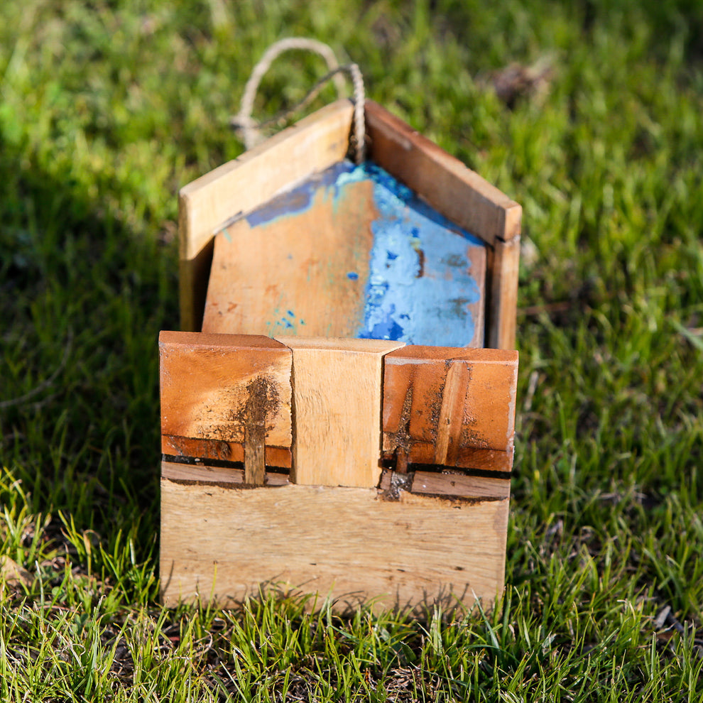 Boatwood Bird House - Straight Set of 4 By Garden Age Supply | Sculptures | Modishstore - 6