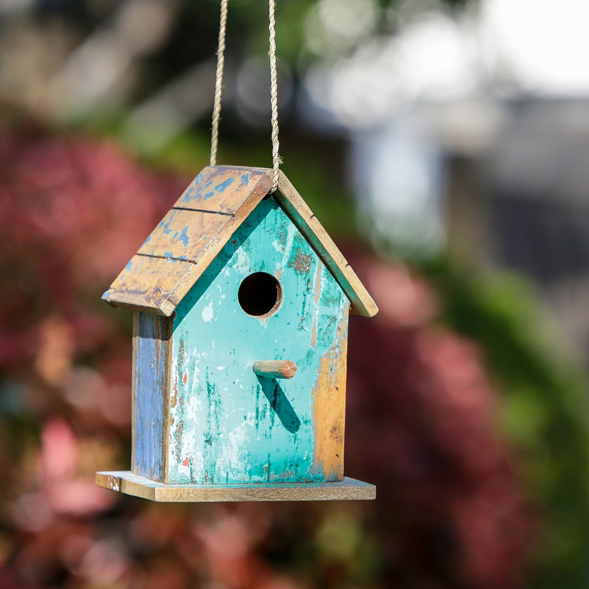 Boatwood Bird House - Straight Set of 4 By Garden Age Supply | Sculptures | Modishstore - 1