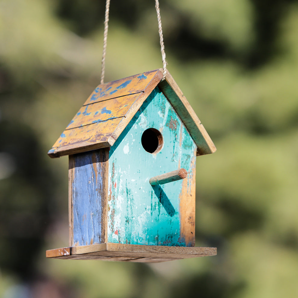 Boatwood Bird House - Straight Set of 4 By Garden Age Supply | Sculptures | Modishstore - 2