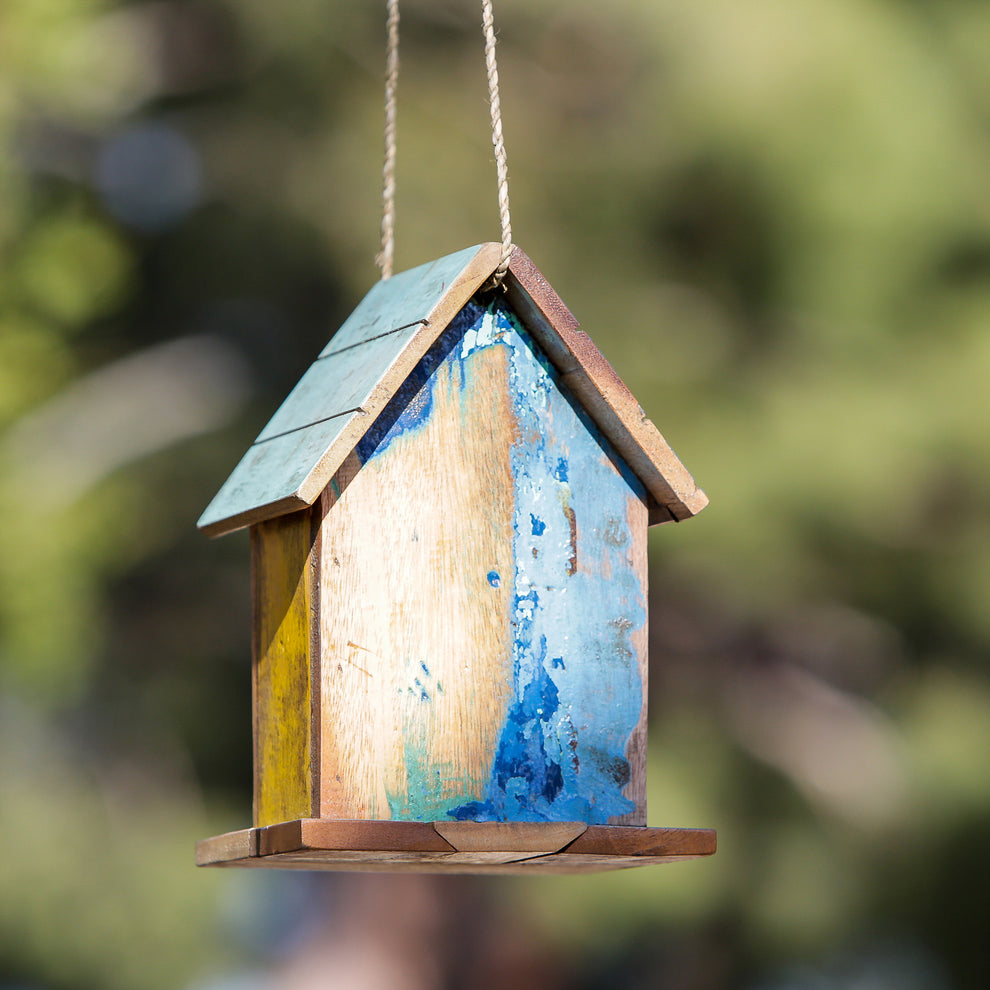 Boatwood Bird House - Straight Set of 4 By Garden Age Supply | Sculptures | Modishstore - 4