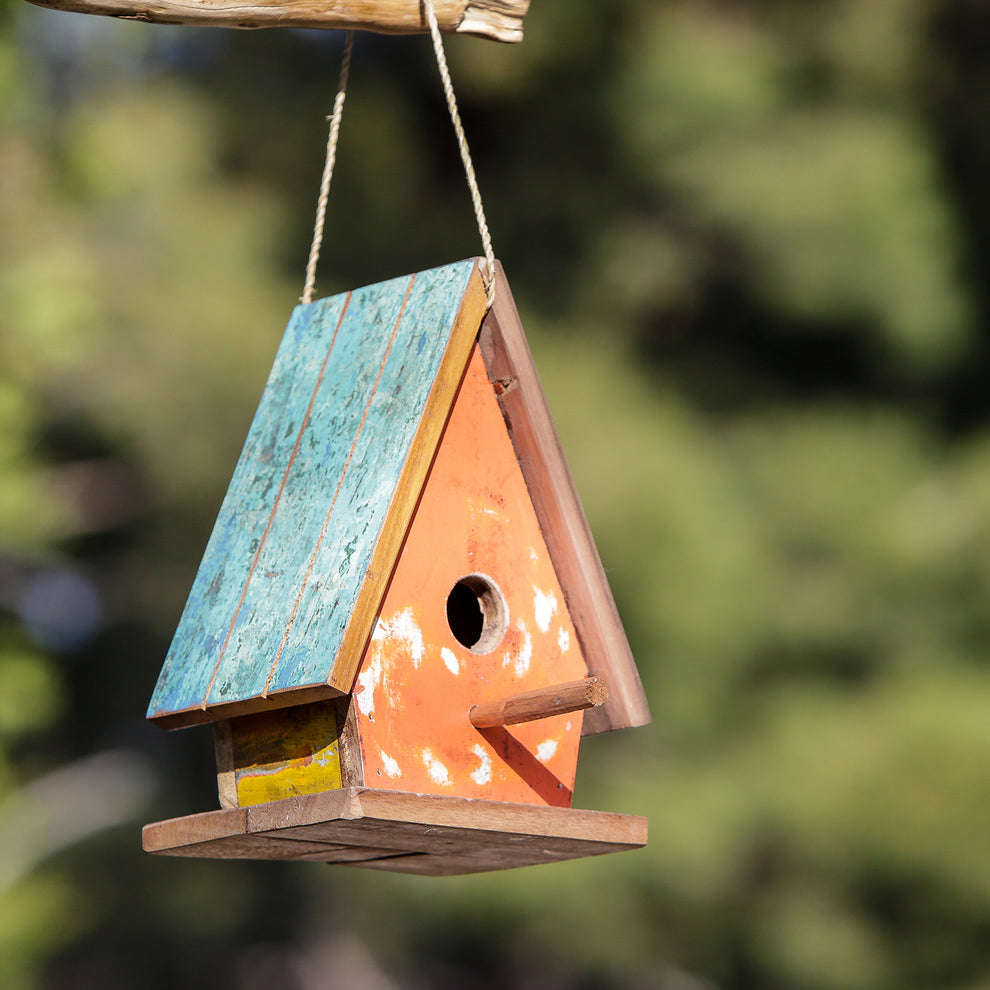 Boatwood Bird House - Tapered Set of 4 By Garden Age Supply | Sculptures | Modishstore - 2