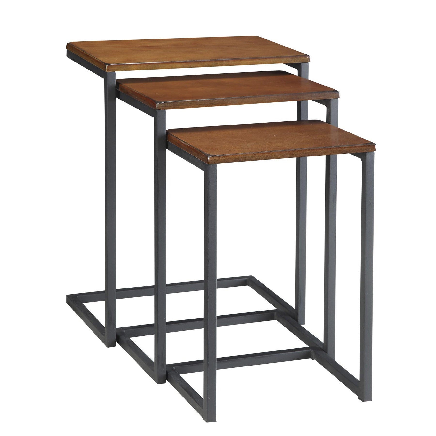 Black And Brown Manufactured Wood Rectangular End Table By Homeroots | End Tables | Modishstore - 1