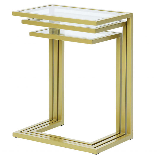 Chrome Glass Rectangular End Table By Homeroots | End Tables | Modishstore - 1