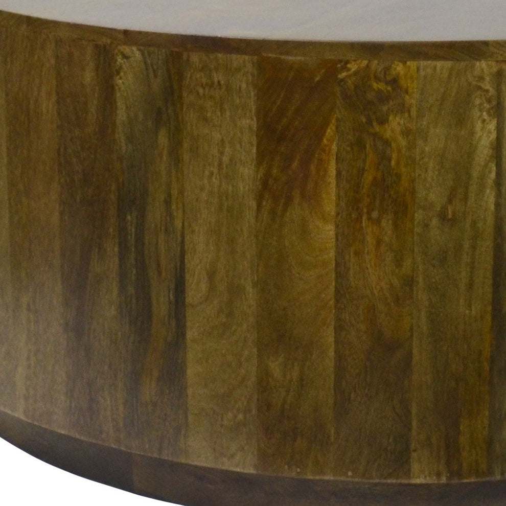 Brown Solid Wood Round Coffee Table By Homeroots | Coffee Tables | Modishstore - 5
