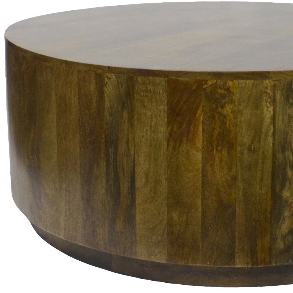 Brown Solid Wood Round Coffee Table By Homeroots | Coffee Tables | Modishstore - 2