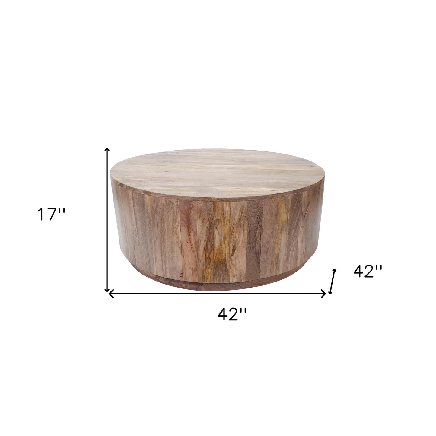 Natural Solid Wood Round Coffee Table By Homeroots | Coffee Tables | Modishstore - 2