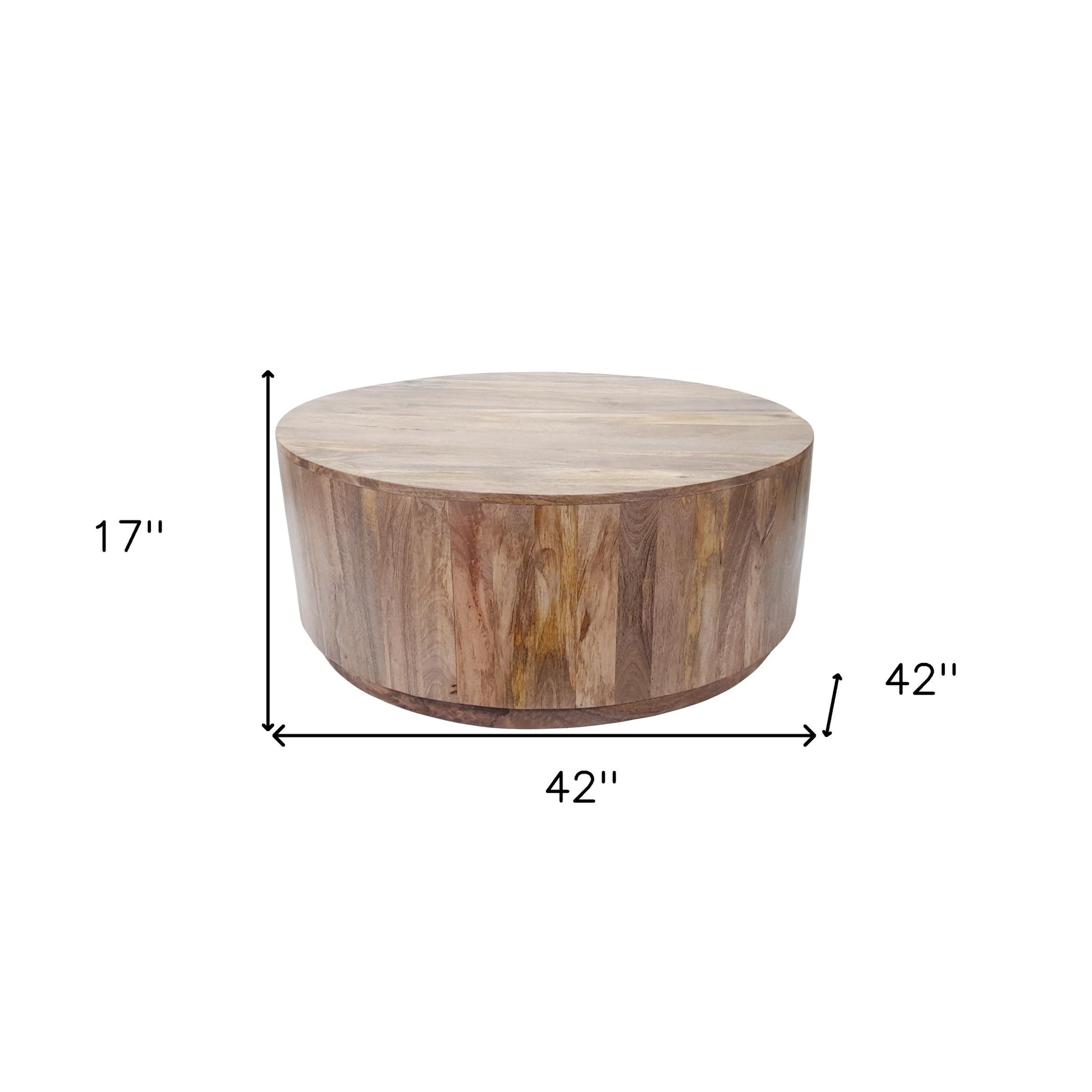 Natural Solid Wood Round Coffee Table By Homeroots | Coffee Tables | Modishstore - 2