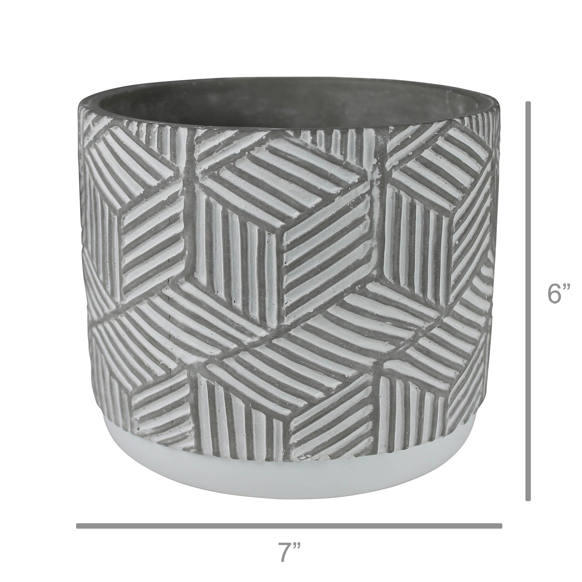 Cachepot, Cement - Rhombus Set Of 4 By HomArt | Planters, Troughs & Cachepots | Modishstore - 2