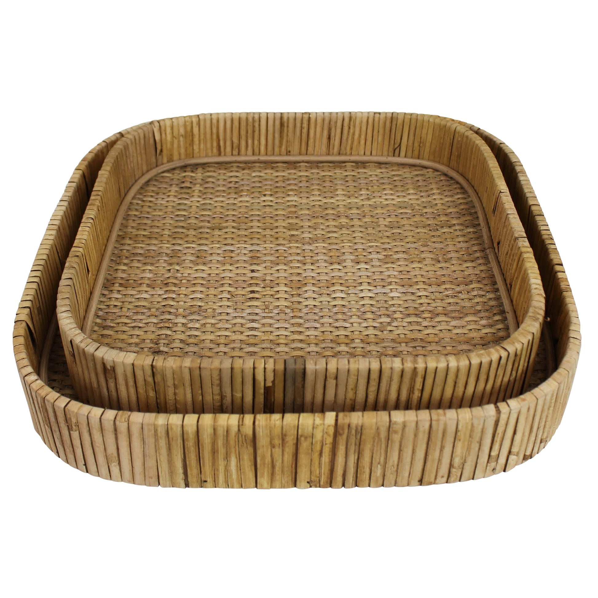 Cayman Tray, Rattan, Square - Small Set Of 4 By HomArt | Decorative Trays & Dishes | Modishstore - 3