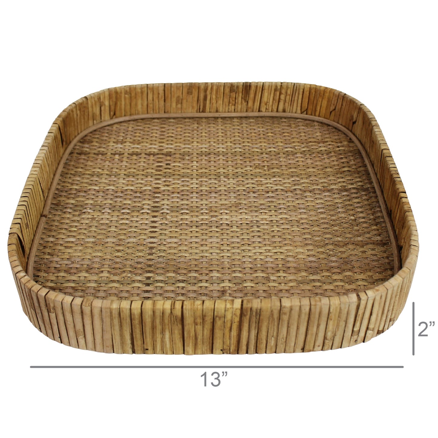 Cayman Tray, Rattan, Square - Large Set Of 4 By HomArt | Trays | Modishstore - 1
