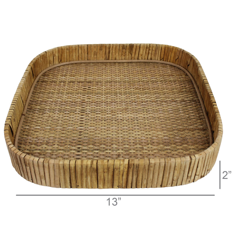 Cayman Tray, Rattan, Square - Large Set Of 4 By HomArt | Trays | Modishstore - 1