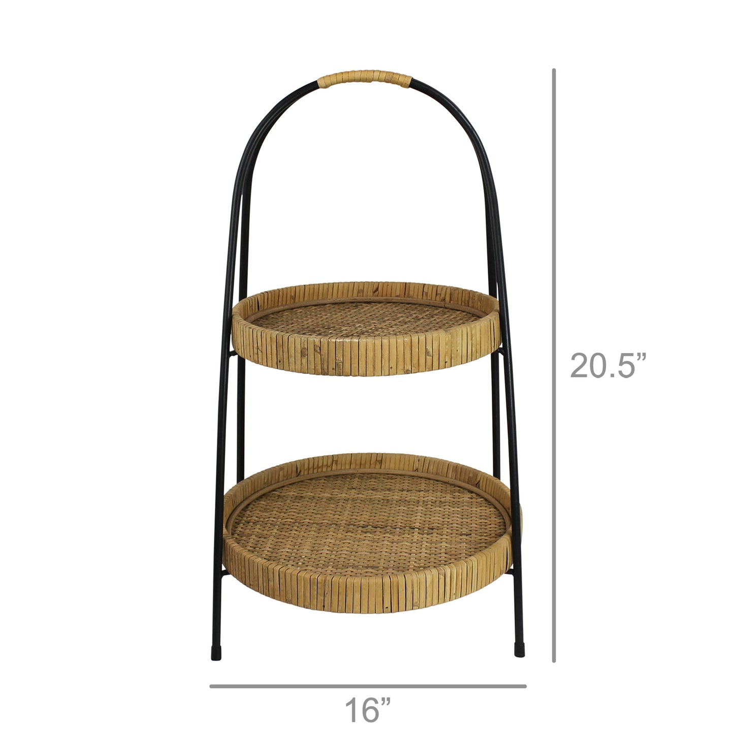 Cayman 2-Tier Stand, Rattan By HomArt | Stands | Modishstore - 3