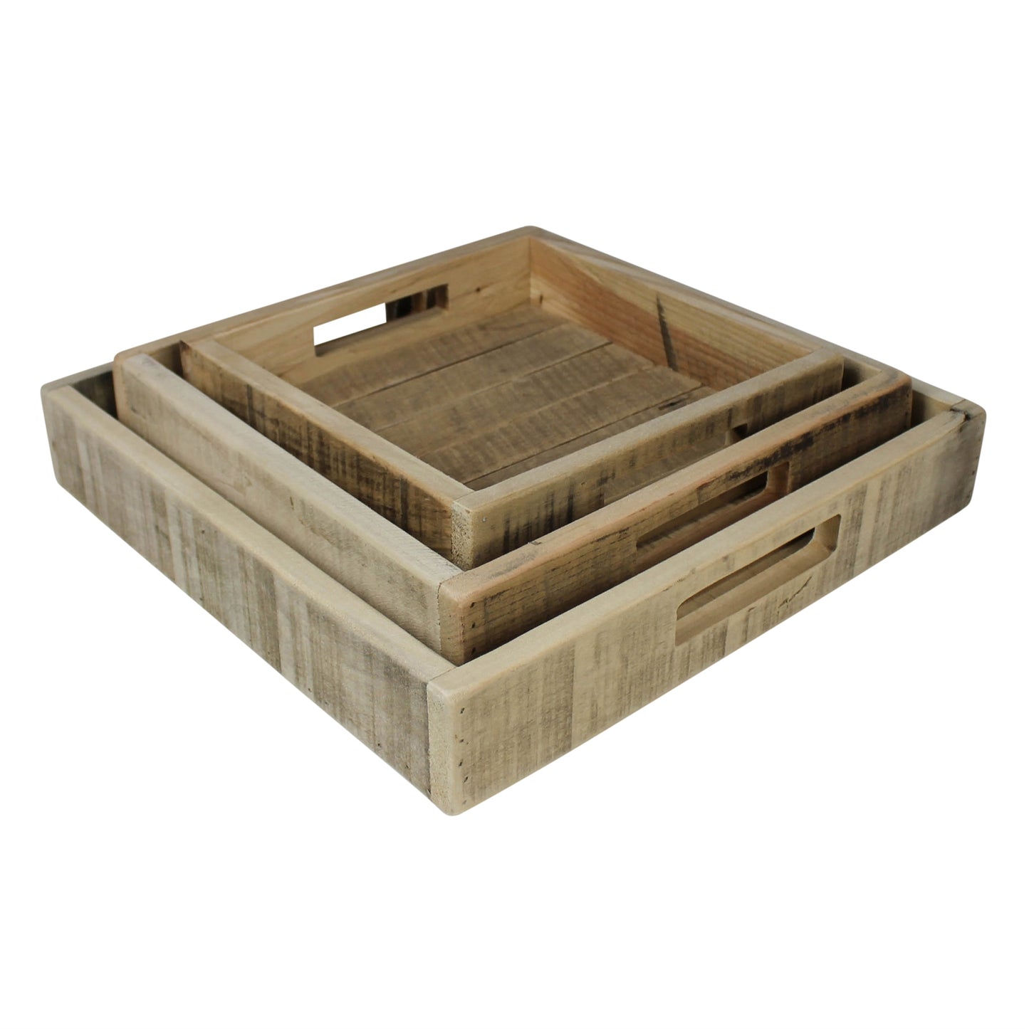 Shaw Wood Trays, Square - Set of 6 By HomArt | Trays | Modishstore - 2