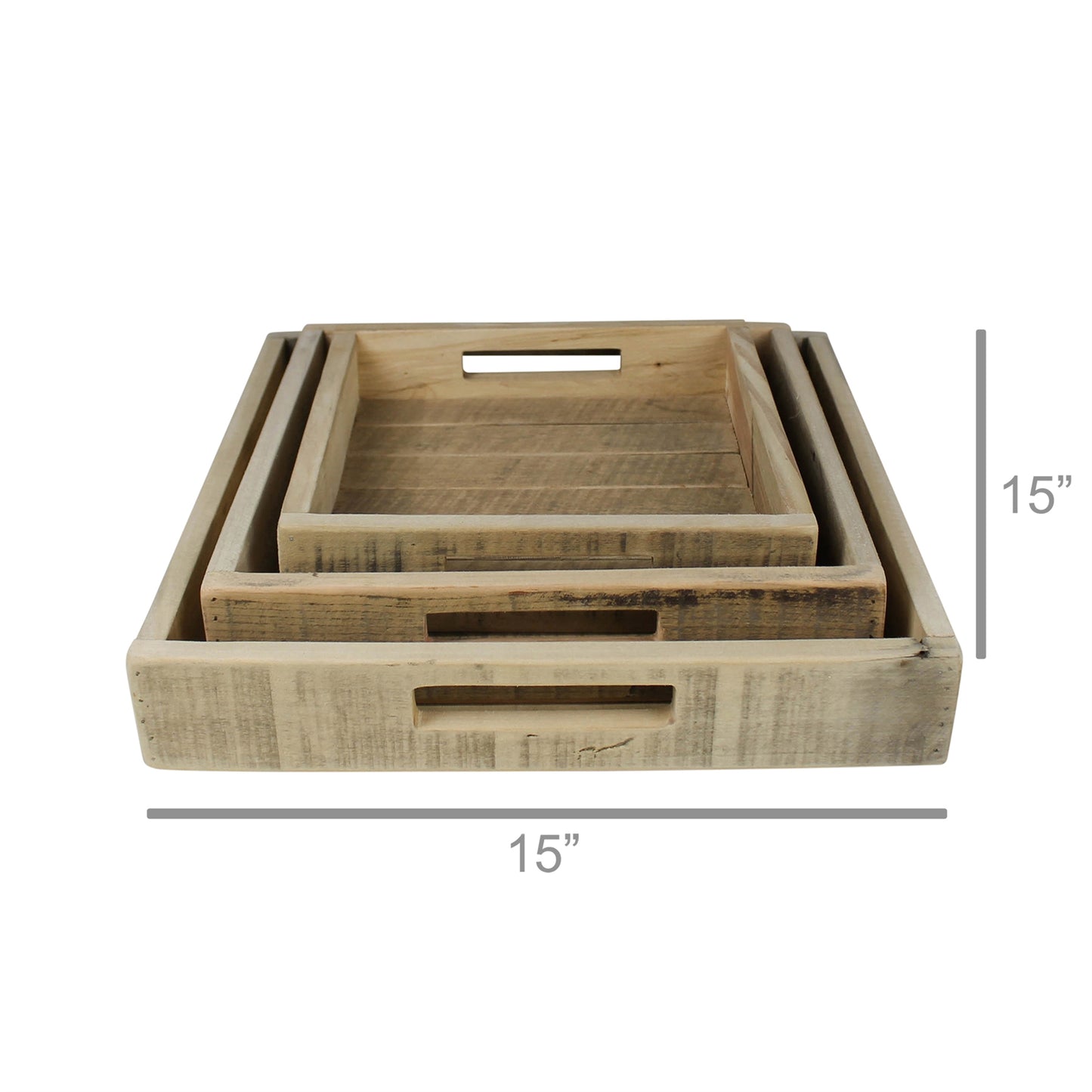 Shaw Wood Trays, Square - Set of 6 By HomArt | Trays | Modishstore - 3