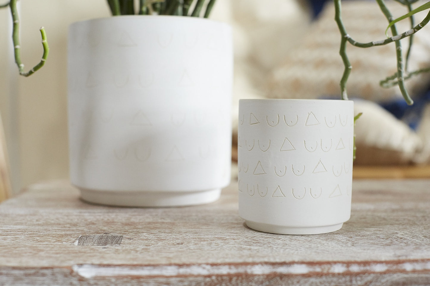 Triangles and Tatas Pot Set of 8 By Accent Decor | Planters, Troughs & Cachepots | Modishstore - 5
