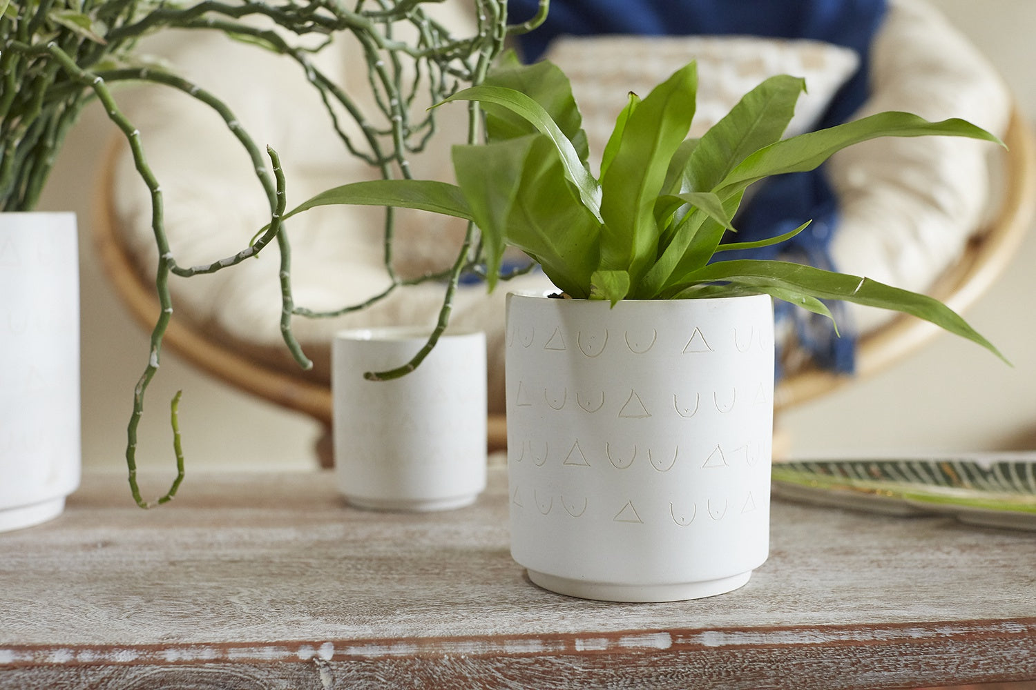 Triangles and Tatas Pot Set of 8 By Accent Decor | Planters, Troughs & Cachepots | Modishstore - 7
