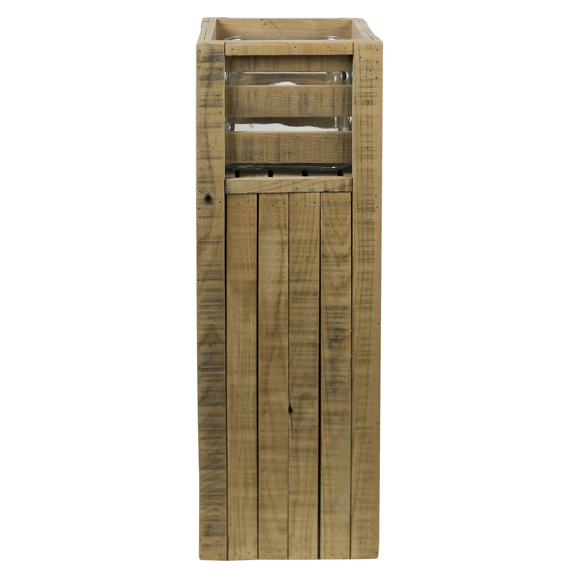 Shaw Wood Hurricane with Glass - Sm Set Of 4 By HomArt | Candle Holders | Modishstore - 4