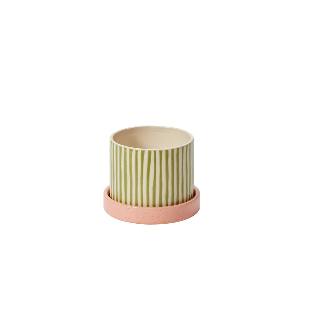 Melancia Pot with Saucer Set of 4 By Accent Decor | Planters, Troughs & Cachepots | Modishstore - 2