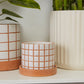Grid Line Pot with Saucer Set of 4 By Accent Decor | Planters, Troughs & Cachepots | Modishstore - 4