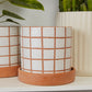 Grid Line Pot with Saucer Set of 4 By Accent Decor | Planters, Troughs & Cachepots | Modishstore - 6