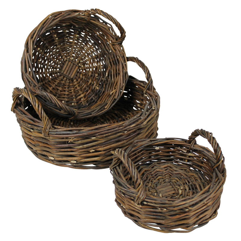Round Baskets, Willow - Set of 6 By HomArt | Bins, Baskets & Buckets | Modishstore - 1