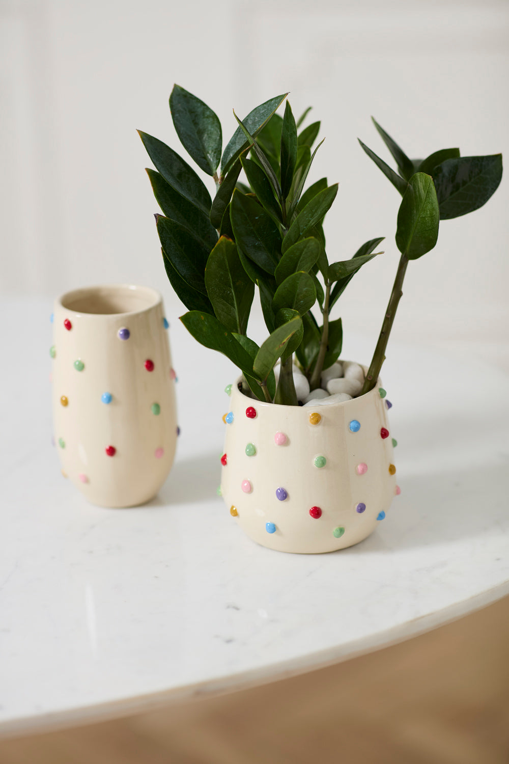 Color Dot Pot Set of 4 By Accent Decor | Planters, Troughs & Cachepots | Modishstore - 5