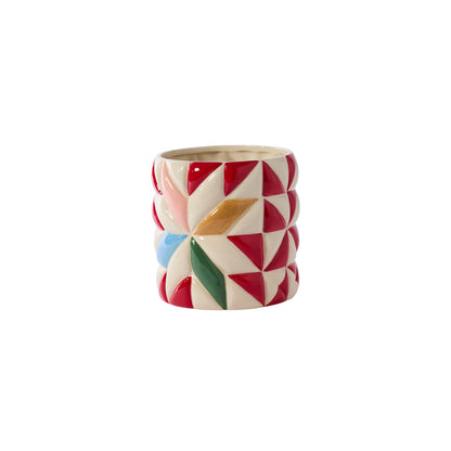 Cozy Quilt Pot Set of 4 By Accent Decor | Planters, Troughs & Cachepots | Modishstore - 7