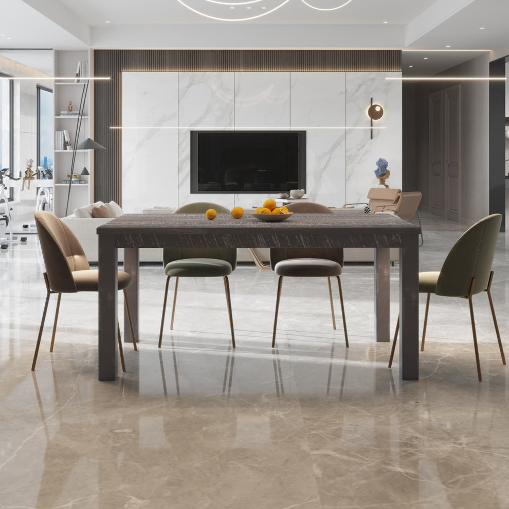 Gray Solid Wood Dining Table By Homeroots | Dining Tables | Modishstore - 4