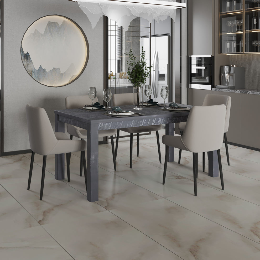 Gray Solid Wood Dining Table By Homeroots | Dining Tables | Modishstore - 5