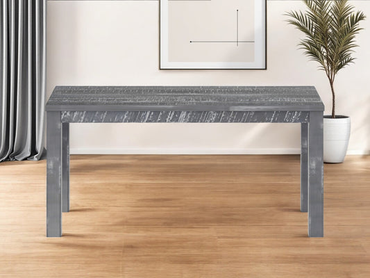 Gray Solid Wood Dining Table By Homeroots | Dining Tables | Modishstore - 1