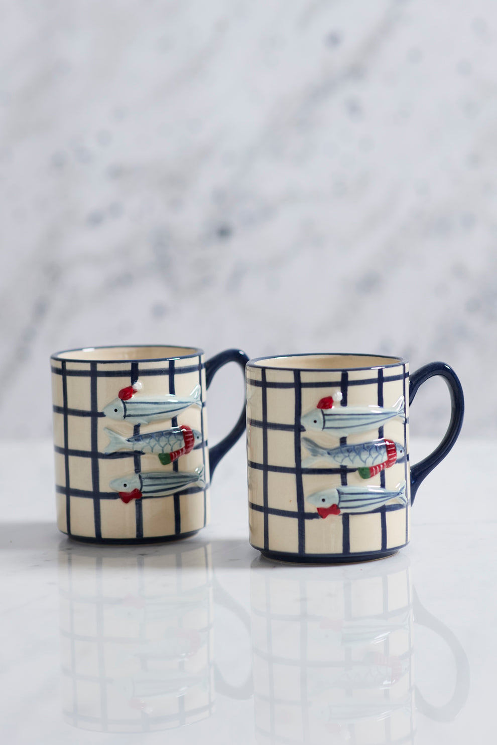Festive Fish Mug Set of 4 By Accent Decor | Planters, Troughs & Cachepots | Modishstore - 7