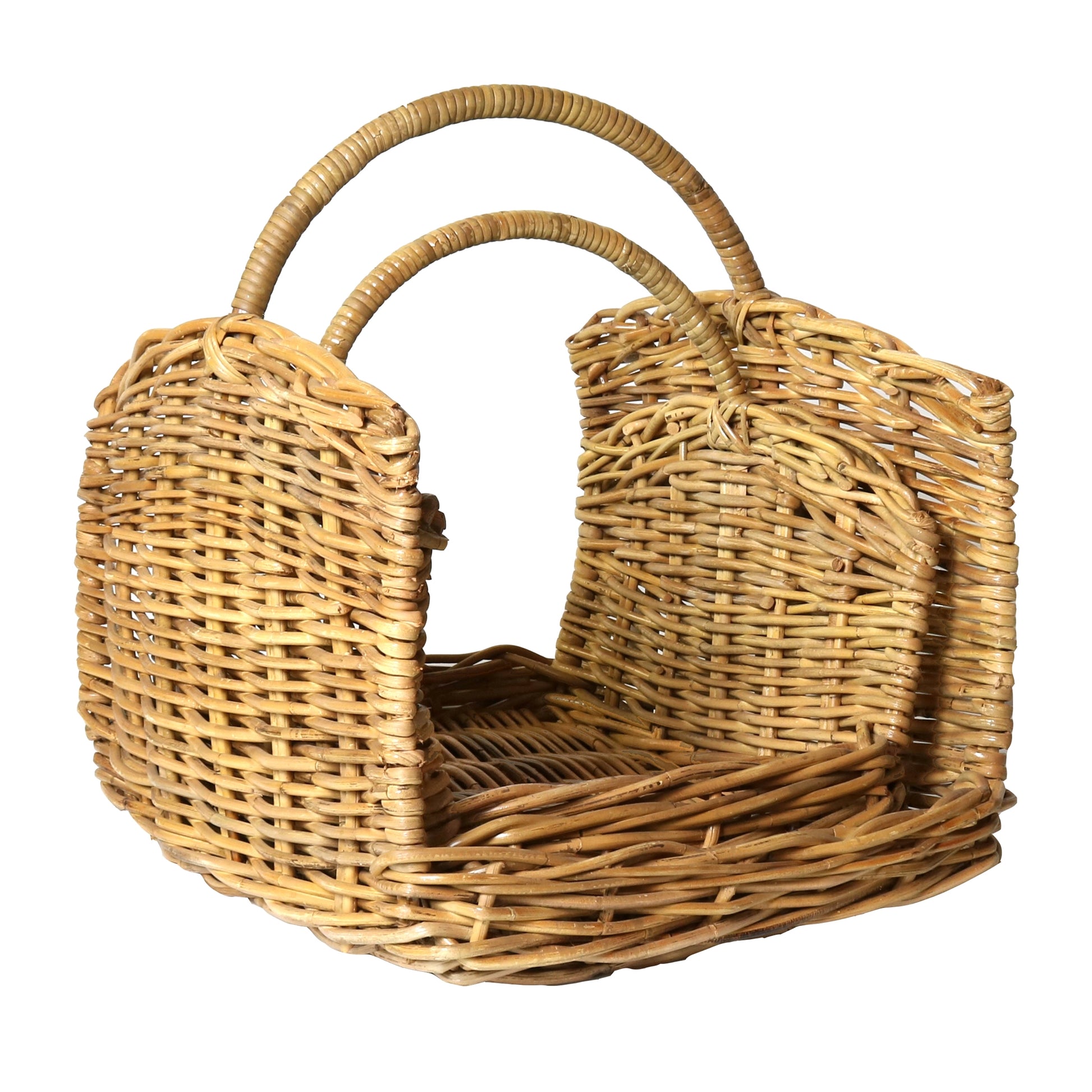 Monterey Rattan Log Basket - Set of 2 - Rustique Honey By HomArt | Bins, Baskets & Buckets | Modishstore - 3